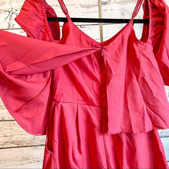 Showpo red cold shoulder romper - Picture 5 of 8